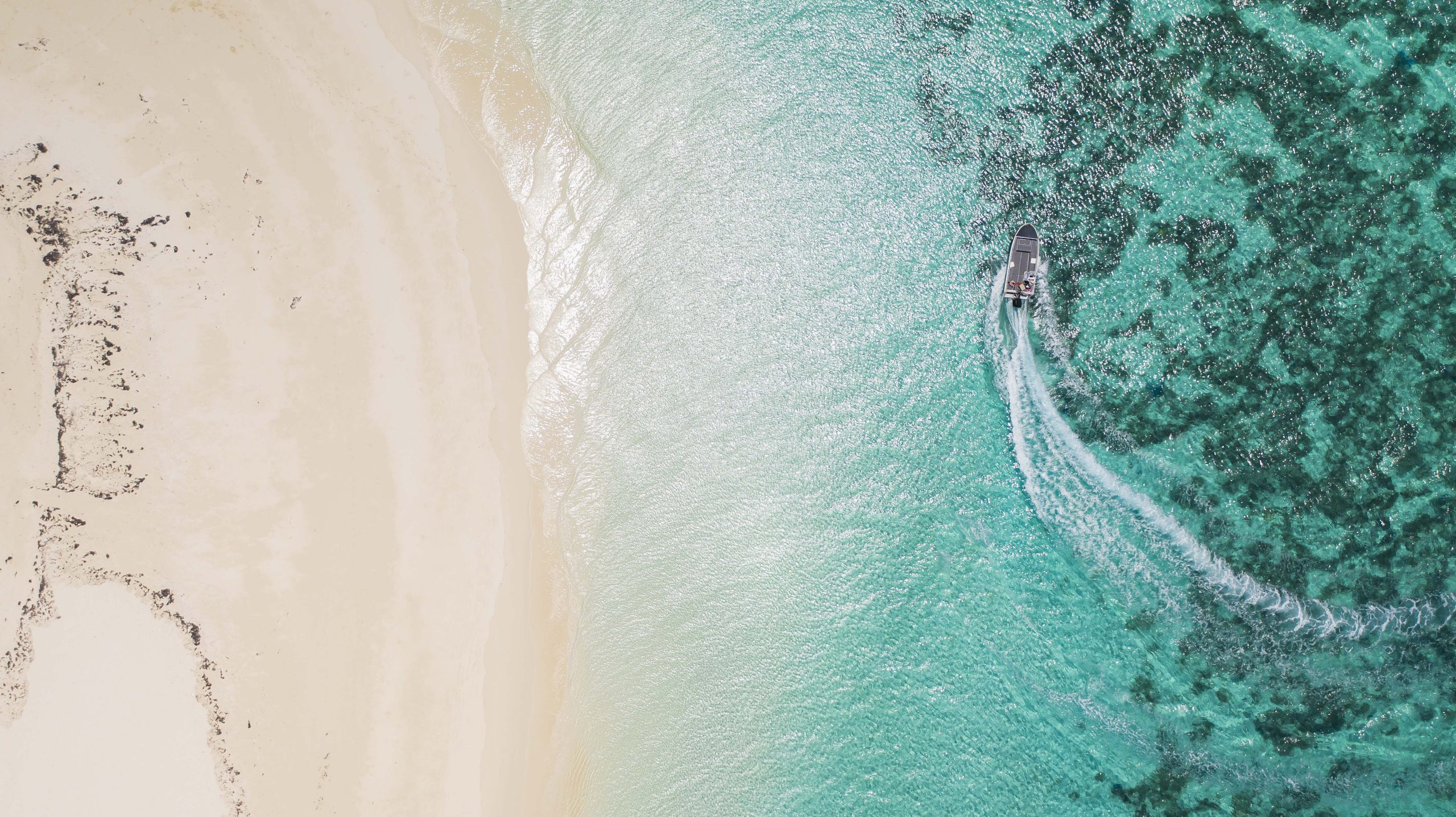 Areal view of ROWLEY SHOALS - True North adventure cruise 