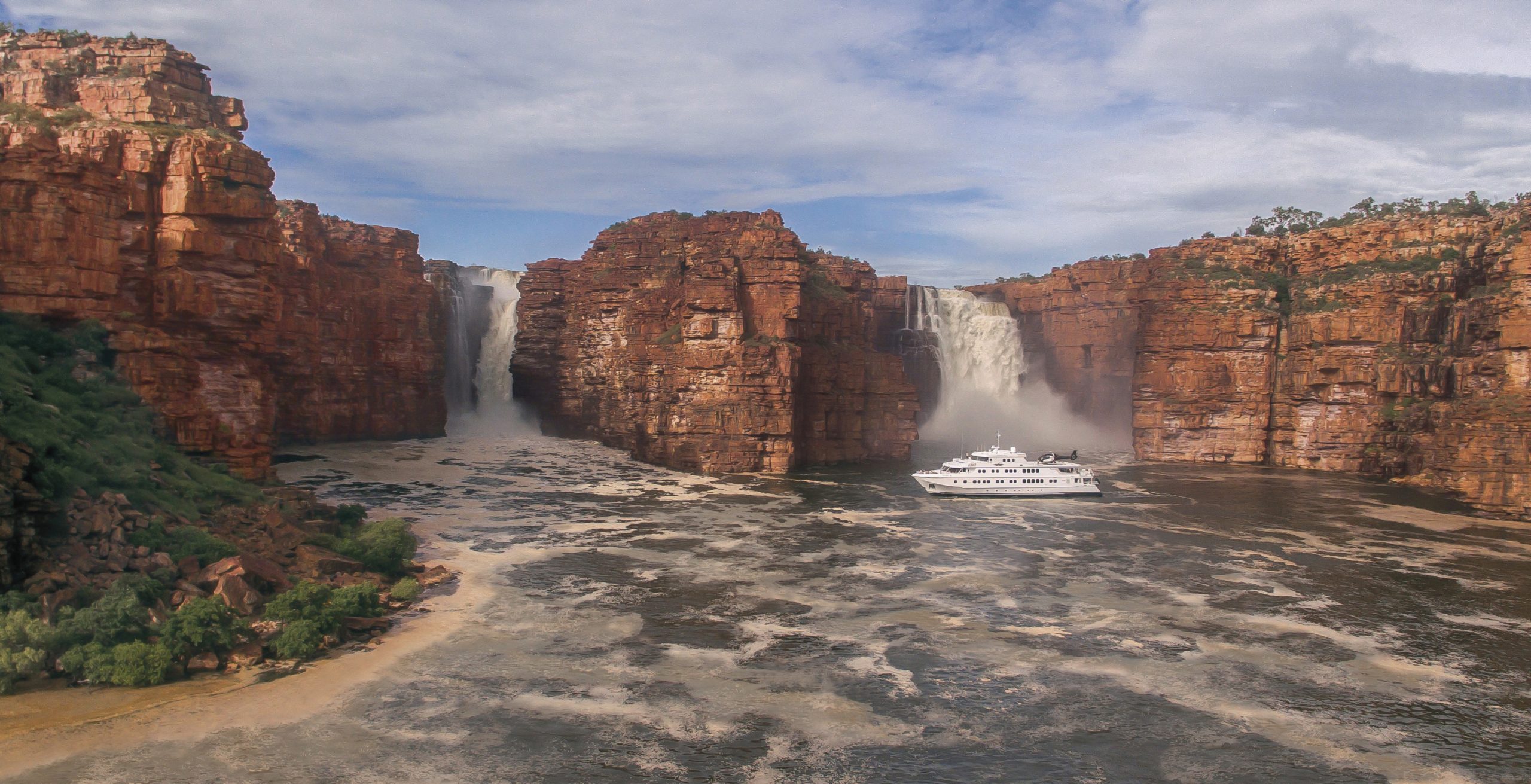 True North Luxury Cruises at Kimberley Waterfalls
