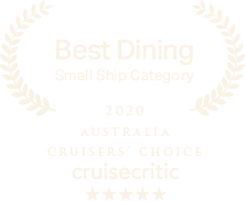 Best Dining Small Ship Category Award - 2020 Australia Cruiser