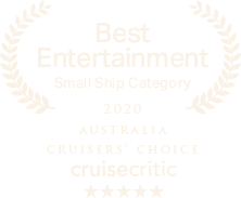Best Entertainment Small Ship Category Award - 2020 Australia Cruiser