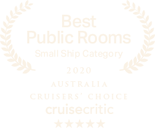Best Public Rooms Small Ship Category Award - 2020 Australia Cruiser&