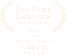 Best Shore Excursions Small Ship Category Award - 2020 Australia Cruiser
