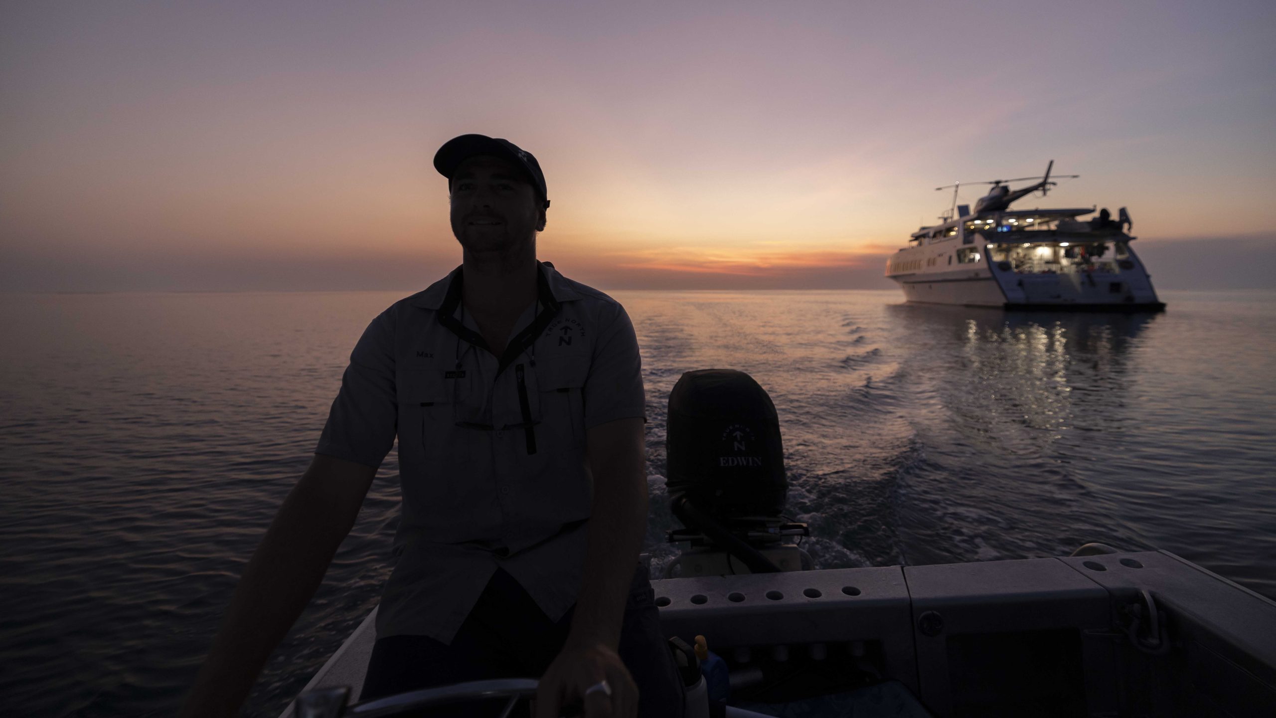 Sunset adventures aboard TRUE NORTH.