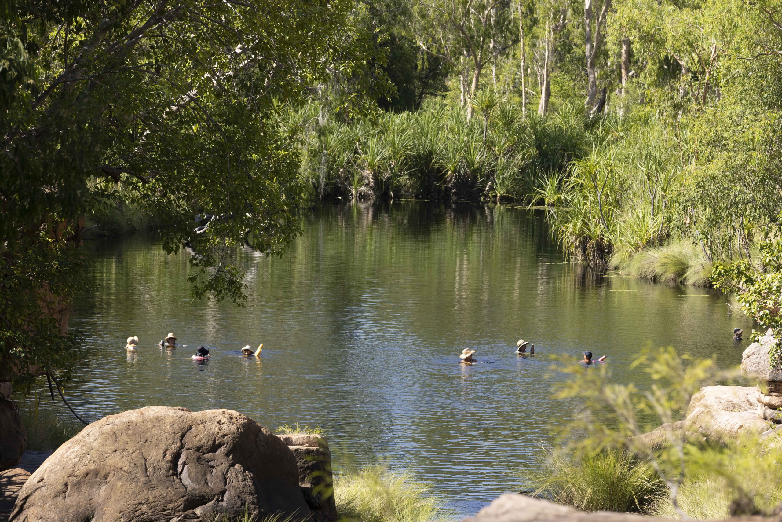 Swimming in river 