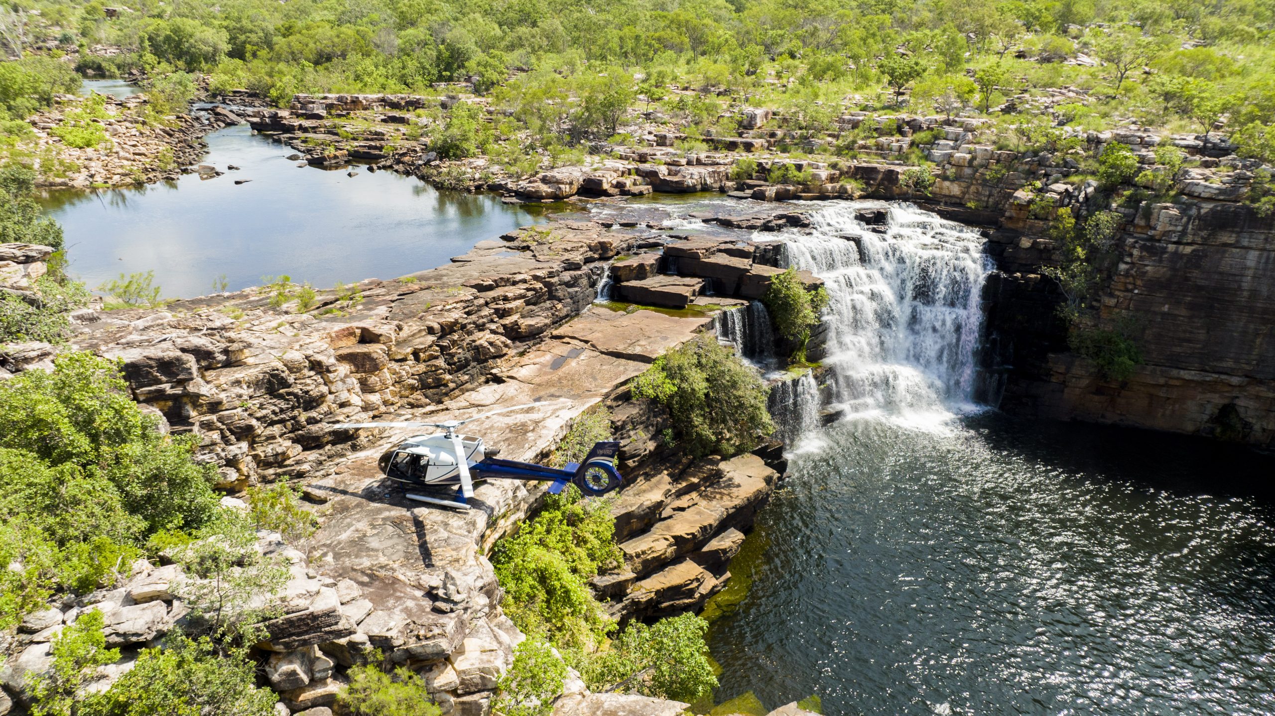 Reached by Helicopter is Eagle Falls